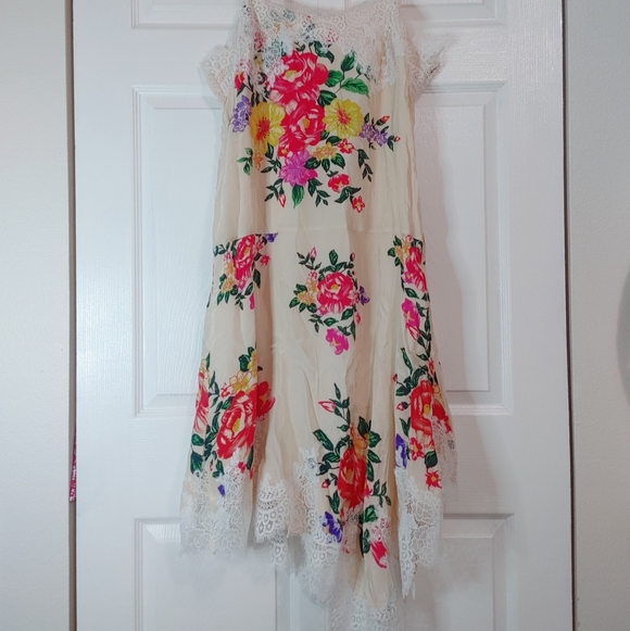 Anthropologie Sleeveless V-Neck Lace Slip Midi Dress - Picture 3 of 11